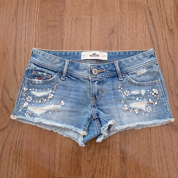Hollister Shorts Y2k Hollister Low Rise Denim Rhinestone